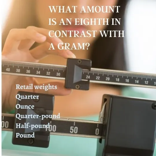 What amount is an eighth in contrast with a gram?
